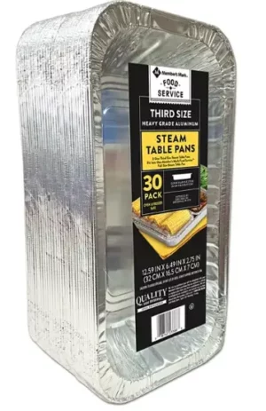 Fornaxmall.com: An Item of Member's Mark Aluminum Steam Table Pans, 1/3 Size (30 ct.) - Pack of 2