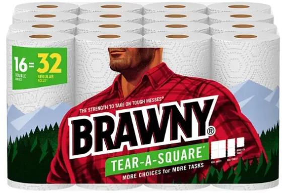Fornaxmall.com: Brawny Tear-A-Square 2-Ply Paper Towels, Double Rolls (120 sheets/roll, 16 rolls)