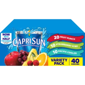 Buy from Fornaxmall.com- Capri Sun Fruit Punch, Strawberry Kiwi , Pacific Cooler Juice Drink Variety Pack 40-6 fl. oz. Pouches