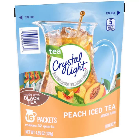 Buy from Fornaxmall.com- Crystal Light Peach Tea Sticks 4.55 oz - Pack of 2 - Total 32