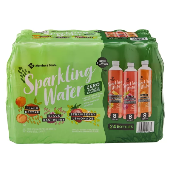 Buy from Fornaxmall.com- Member's Mark Sparkling Water Variety Pack 17oz 24pk