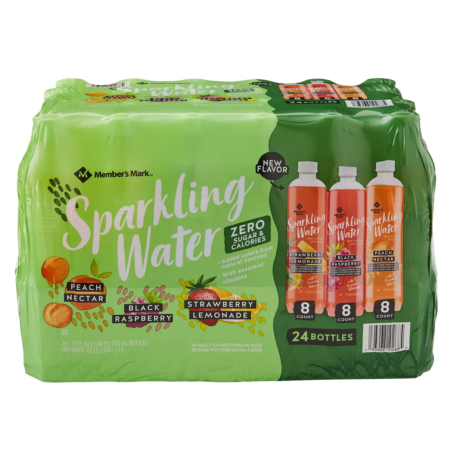 Member's Mark Sparkling Water Variety Pack (17oz / 24pk) Fornax Store