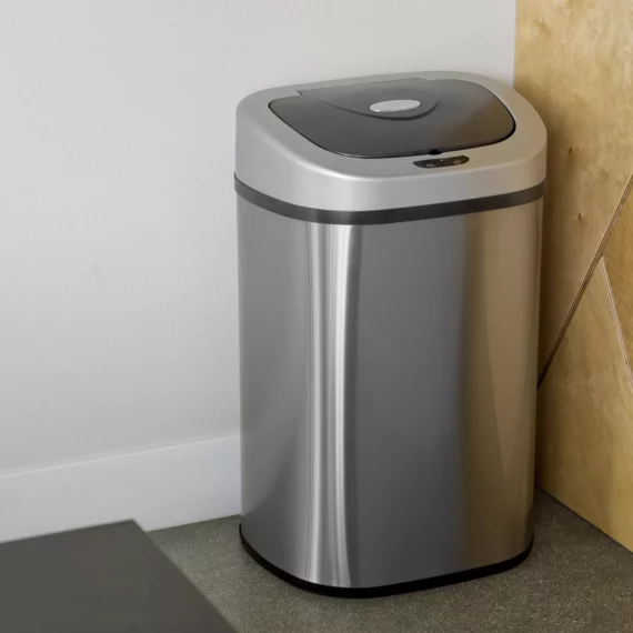 Buy from Fornaxmall.com- Nine Stars Sensor Trash Can, Stainless Steel 21.1 gal