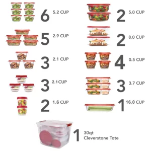 Buy from Fornaxmall.com- Rubbermaid TakeAlongs Containter Variety Pack with Lids - 62 Pieces
