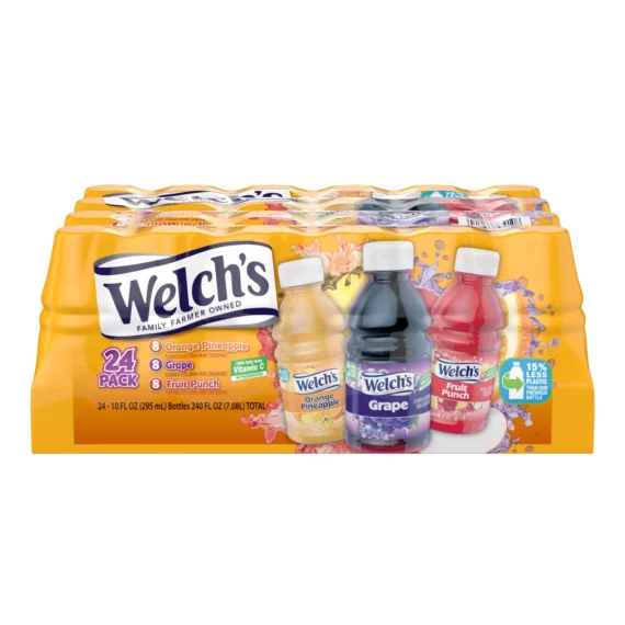 Buy from Fornaxmall.com- Welch's Variety Pack - Orange Pineapple, Grape and Fruit Punch- 2 Pack (10oz 24pk Each)