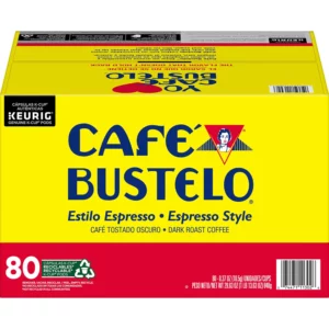Café Bustelo, Espresso Style Dark Roast Coffee, Keurig K-Cup Pods (80ct