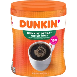 Dunkin' Donuts Decaffeinated Ground Coffee, Medium Roast (45 oz