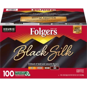 Folgers Black Silk Coffee K-Cups, Dark Roast (100 ct