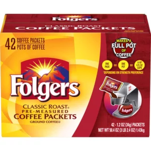 Folgers Classic Roast Ground Coffee Packets (1.2 oz., 42 ct