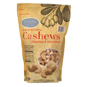Glenda's Farmhouse Whole Natural UnsaltedUnroasted Cashews (26 oz