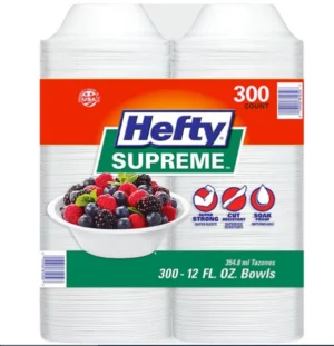 Product of Hefty Supreme Foam Bowls Heavyweight, 12 oz. (300 ct.) - [Bulk Savings
