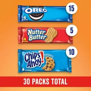 Fornaxmall.com: Nabisco Cookie Variety Pack with OREO, Chips Ahoy!, Nutter Butter (30 pk