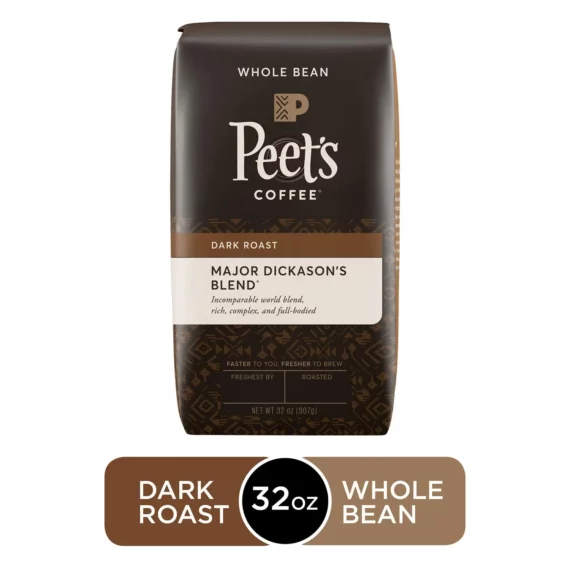 Peet's Coffee Major Dickason's Blend Deep Roast, Whole Bean (32 oz