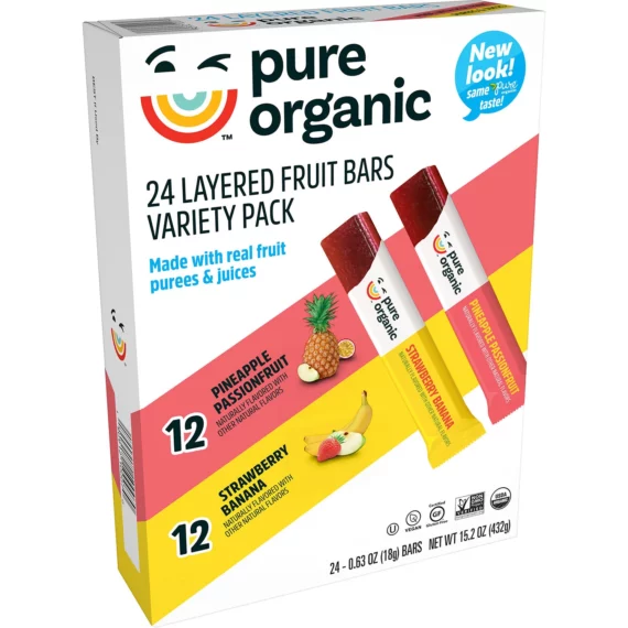 Fornaxmall.com: Pure Organic Layered Fruit Bars, Variety Pack (0.63 oz., 24 ct