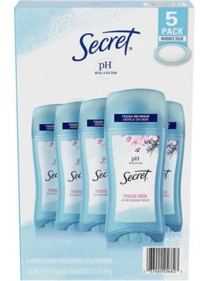 Secret Invisible Solid Antiperspirant and Deodorant, Powder Fresh (2.1 oz., 5 pk