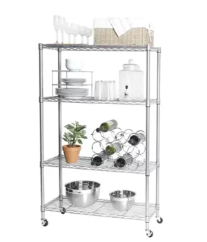 fornaxmall.com: Seville Classics Solid Steel Wire Storage Unit Adjustable Shelves Organizer Rack for Home, Kitchen, Office, Garage, Bedroom, Closet, 4-Tier, 36" W x 14" D, Silver : Home & Kitchen