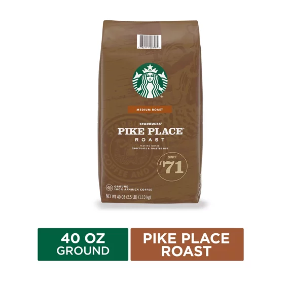 Starbucks Pike Place Medium Roast Ground Coffee (40 oz