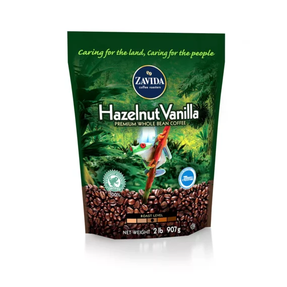 Zavida Coffee Whole Bean Coffee, Hazelnut Vanilla (2 lb