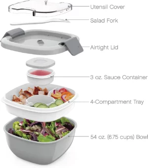 Bentgo Salad Bento Lunch Box, 2-Pack -Gray