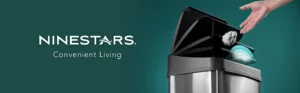 Fornaxmall.com: NineStars Stainless Steel Sensor Trash Can Combo Set - CB-DZT-50-98-1 , (Oval & Rectangular, SilverBlack Lid) 13.2 gal. 2.1 gal