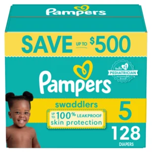 Fornaxmall.com: Pampers Swaddlers Softest Ever Diapers Disposable, Size 5, 27 Lb , 128 Count