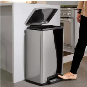 Fornaxmall.com: Tramontina Step Trash Can Stainless Steel 13 Gallon (Stainless Steel