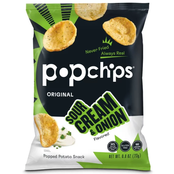 Buy from Fornaxmall.com- Popchips Potato Chips Variety Pack - Single Serve Bags - 3 flavors 0.8 oz -30 Count