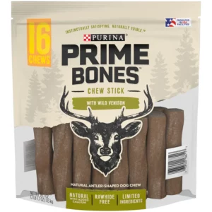Buy from Fornaxmall.com- Purina Prime Bones Chews Stick with Wild Venison -16 chews