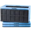 Clever Made 62L Collapsible Storage Bin-No Lid Black-Translucent Blue 3 Pack