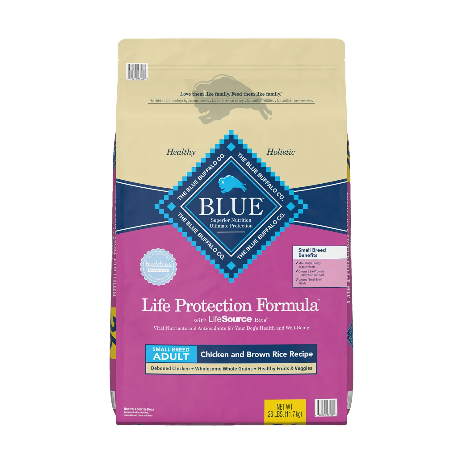 Buy from Fornaxmall.com- Blue Buffalo Life Protection Formula Adult Dry Dog Food, Chicken & Brown Rice - 26 lbs