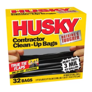 Buy from Fornaxmall.com- Husky - 42-Gallon Contractor Clean-Up Bags, 32-Count