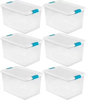 Buy from Fornaxmall.com- Sterilite 64 Qtr Clear Plastic Stackable Storage Container Bin Box Tote - 6 Pack