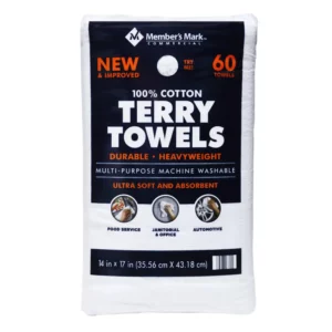 Buy From Fornaxmall.com Member's Mark 100% Cotton Terry Towels, 14" x 17"- 60 count