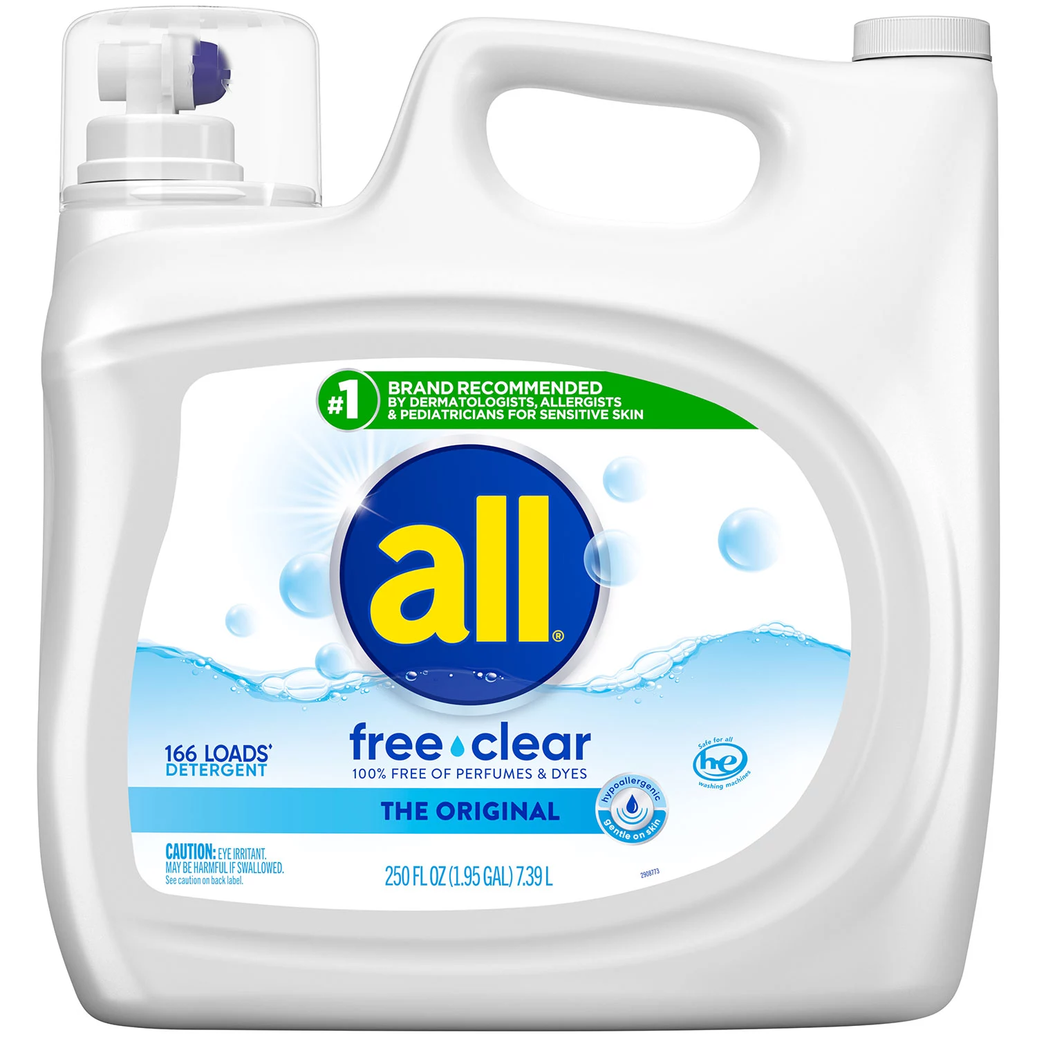 all Liquid Laundry Detergent Free Clear for Sensitive Skin - 250 oz. -166 loads